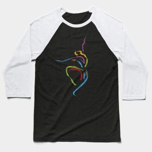 Colorful Dancer Paint Brush Style Baseball T-Shirt